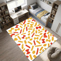Modern Pasta Pattern Kitchen Rug Colorful Italian Food Area Mat