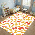 Modern Pasta Pattern Kitchen Rug Colorful Italian Food Area Mat