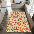 Woodland Forest Animals Area Rug Cute Fox and Owl Nursery Floor