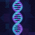 Neon DNA Helix Area Rug Futuristic Science & Medical Floor Mat