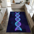 Neon DNA Helix Area Rug Futuristic Science & Medical Floor Mat