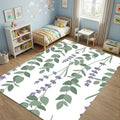 Modern Botanical Lavender and Eucalyptus Rug