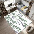 Modern Botanical Lavender and Eucalyptus Rug