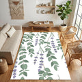Modern Botanical Lavender and Eucalyptus Rug