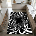 Modern Abstract Black and White Rug