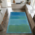 Modern Abstract Color Field Rug Rothko Style Blue and Green Area