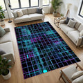 Cyberpunk Gaming Rug Neon Circuit Board Area Mat Futuristic