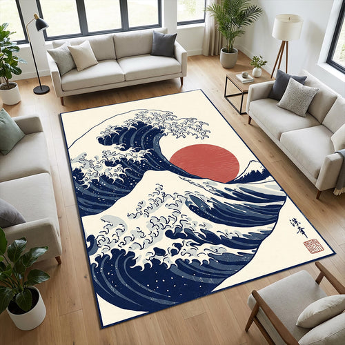 The Great Wave off Kanagawa Area Rug