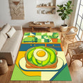 Geometric Avocado Toast Kitchen Rug