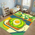 Geometric Avocado Toast Kitchen Rug