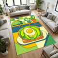 Geometric Avocado Toast Kitchen Rug