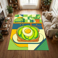 Geometric Avocado Toast Kitchen Rug