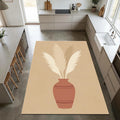 Minimalist Pampas Grass Area Rug Boho Terracotta Vase Floor Mat