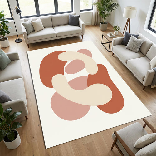 Minimalist Abstract Organic Shapes Area Rug