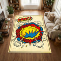 Pop Art Comic Book Area Rug Retro Bang Explosion Floor Mat
