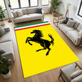 Ferrari Car Logo Area Rug Prancing Horse Yellow Racing Floor Mat