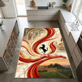 Italian Racing Area Rug Ferrari Prancing Horse Heritage Floor Mat