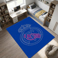Real Madrid Area Rug Technical Drawing Football Club Floor Mat