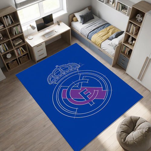 Real Madrid Area Rug Technical Drawing Football Club Floor Mat