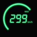 Digital Speedometer Area Rug Neon Green 299 km/h Racing Floor Mat