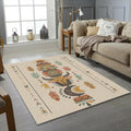 Modern Tribal Totem Rug Southwestern Bull Mask Area Mat Ethnic