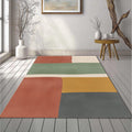 Minimalist Color Block Rug Abstract Earth Tone Area Mat