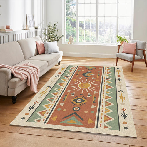 Modern Southwestern Tribal Rug Ethnic Folk Art Area Mat