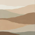Minimalist Abstract Landscape Rug Earth Tone Layered Hill Area