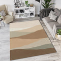 Minimalist Abstract Landscape Rug Earth Tone Layered Hill Area