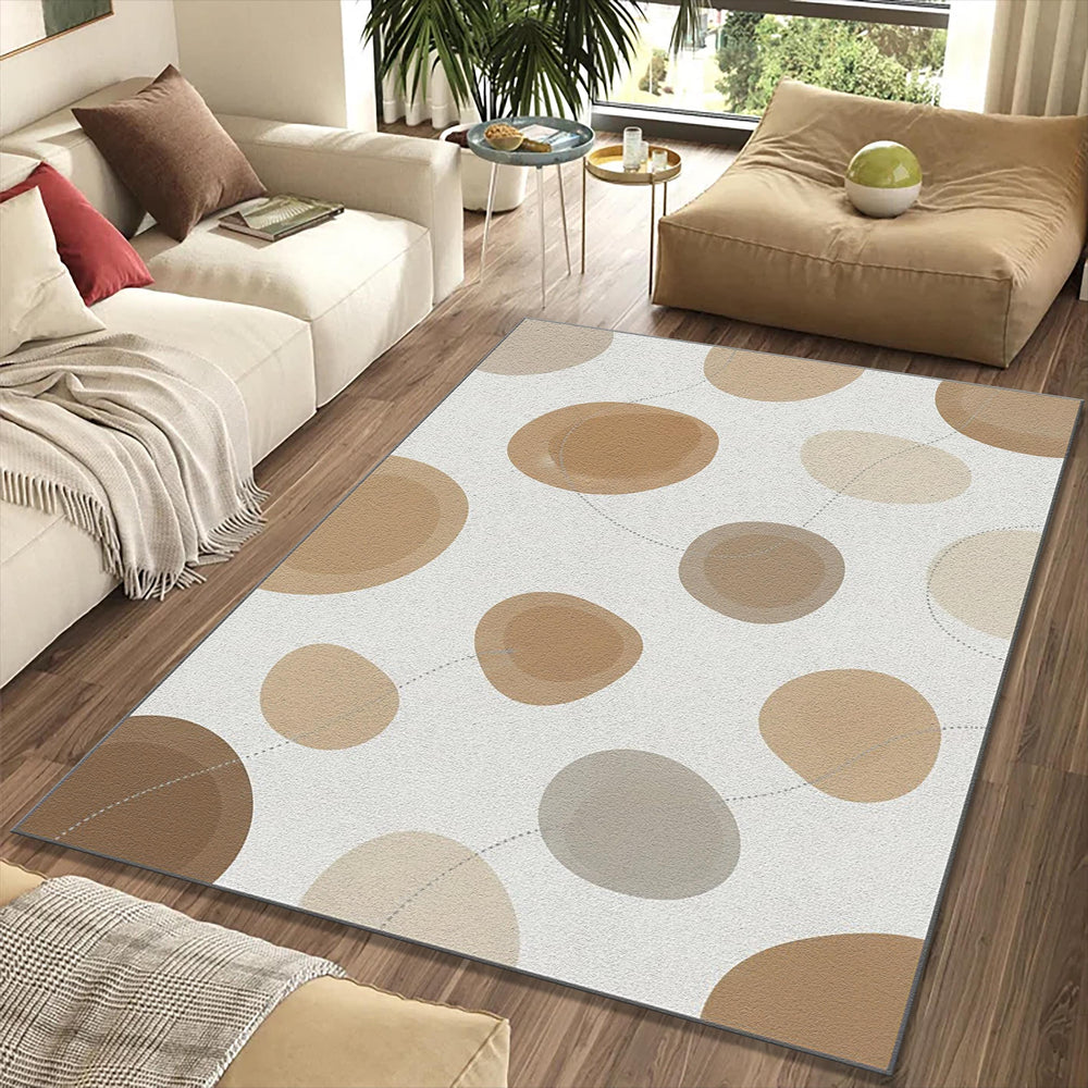 Minimalist Organic Stones Rug Zen Abstract Pebble Area Mat