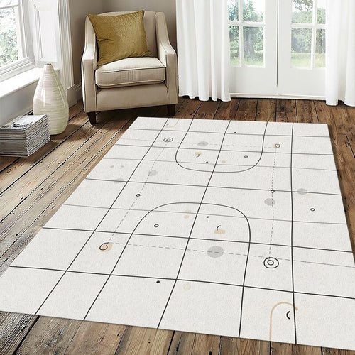 Minimalist Architecture Rug Modern Grid Abstract Area Mat Bauhaus