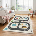 Kids Play Road Map Rug Children's City Track Area Mat Cute School