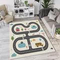 Kids Play Road Map Rug Children's City Track Area Mat Cute School