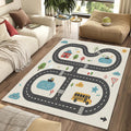 Kids Play Road Map Rug Children's City Track Area Mat Cute School