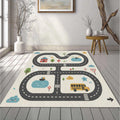 Kids Play Road Map Rug Children's City Track Area Mat Cute School