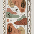 Modern Desert Boho Rug Abstract Cactus and Moon Area Mat