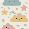 Cute Smiling Clouds & Rainbow Rug Pastel Nursery Area Mat Magic