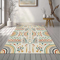 Modern Boho Tribal Rug Abstract Geometric Folk Art Area Mat