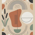 Modern Abstract Botanical Rug Mid Century Modern Area Mat