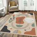 Modern Abstract Botanical Rug Mid Century Modern Area Mat