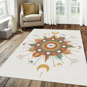 Mystic Celestial Eye Rug Sacred Geometry Mandala Area Mat Boho