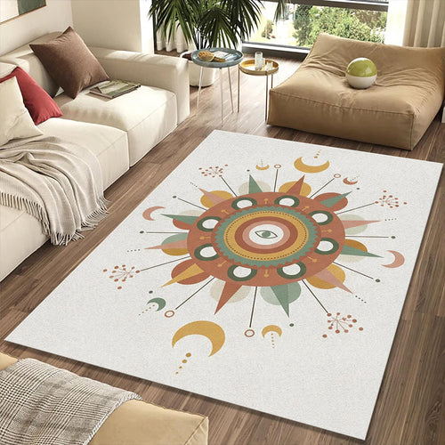 Mystic Celestial Eye Rug Sacred Geometry Mandala Area Mat Boho