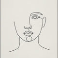 Minimalist One Line Face Rug Modern Woman Portrait Area Mat