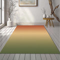 Minimalist Terracotta and Sage Green Gradient Rug