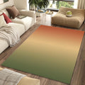 Minimalist Terracotta and Sage Green Gradient Rug
