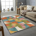 Modern Geometric Grid Rug Abstract Bauhaus Style Area Mat