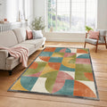 Modern Geometric Grid Rug Abstract Bauhaus Style Area Mat