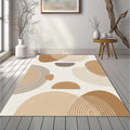 Modern Abstract Organic Shapes Rug Japandi Beige and Caramel Area