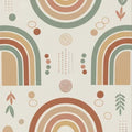 Modern Boho Rainbow Rug Symmetrical Earth Tone Area Mat