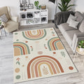 Modern Boho Rainbow Rug Symmetrical Earth Tone Area Mat